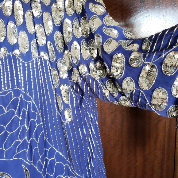 Vintage Neiman Marcus silk sequin beaded blouse - Picture 6 of 13